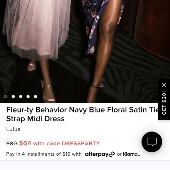 Lulu's midi slip dress in Floral navy, size S. Fleur-ty behavior - Picture 5 of 6